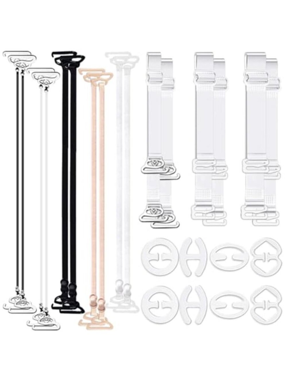 24 Pieces Clear Bra Straps, Invisible Adjustable Bra Strap Non-Slip Bra